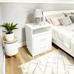 VELADOR / 2 CAJONES / COLOR BLANCO