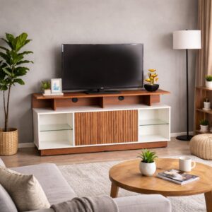 MUEBLE TV / CON VIDRIO / COLOR SAPELLY2