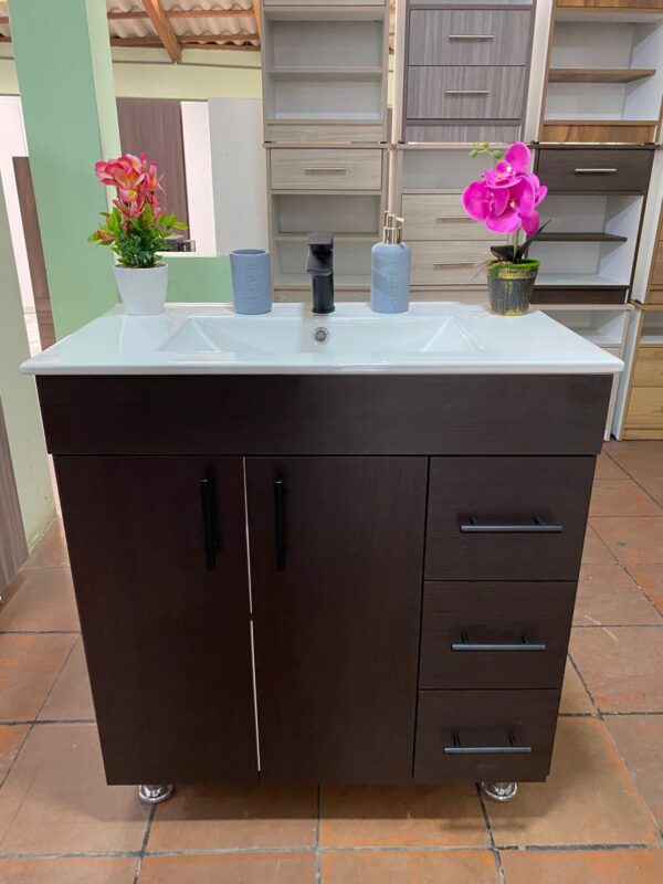 MUEBLE Y LAVAMANOS COLOR WENGUE