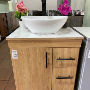 MUEBLE Y LAVAMANOS SOBREPUESTO COLOR PANELA CON FORMICA