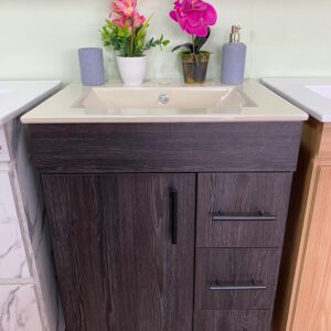 MUEBLE COLOR TABACCO CON LAVAMANOS BEIGE