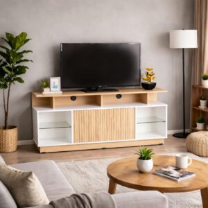 MUEBLE TV / CON VIDRIO / COLOR CATANIA