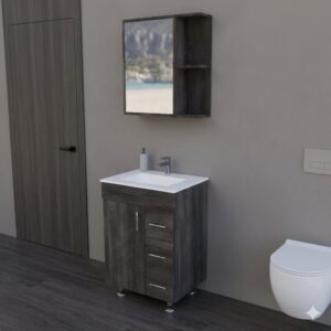 COMBO / MUEBLE DE BAÑO Y ESPEJO / COLOR CARBONO