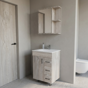 COMBO / MUEBLE DE BAÑO Y ESPEJO / COLOR SANTORINI