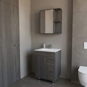COMBO / MUEBLE DE BAÑO Y ESPEJO / COLOR AZABACHE