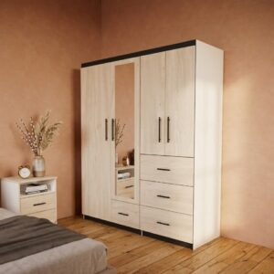ROPERO / 160cm x 195cm / COLOR ROBLE OASIS y NEGRO