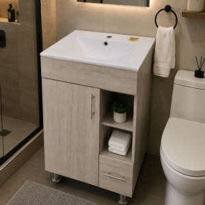 MUEBLE Y LAVAMANOS / 2 REPISAS / COLOR CHANTILLY