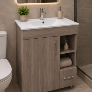 MUEBLE Y LAVAMANOS / 2 REPISAS / COLOR ETERNITY