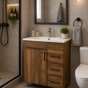 MUEBLE Y LAVAMANOS / 3 CAJONES / COLOR OLD OAK